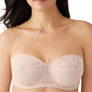 Strapless Lace Bandeau Bra - Cream